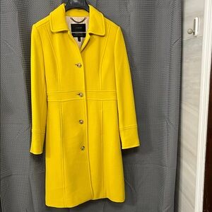 J Crew Italian double cloth wool  Women's Vibrant Yellow  Coat